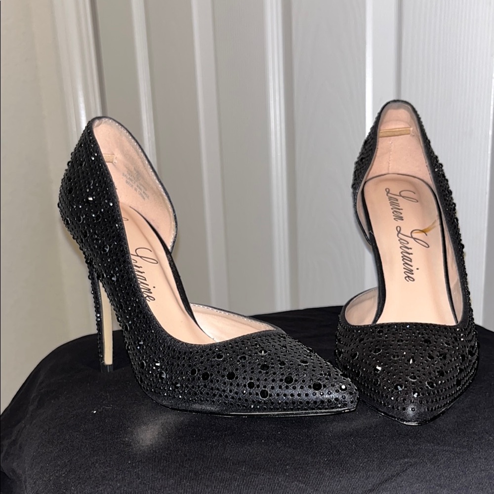 Lauren Lorraine Black Stiletto Heels